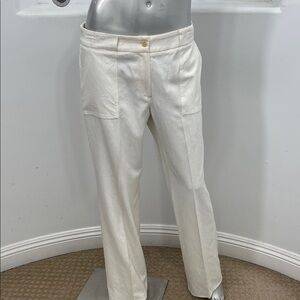 Allan Waller Women’s Vintage White Jacquard Straight Legs Pants Size 10